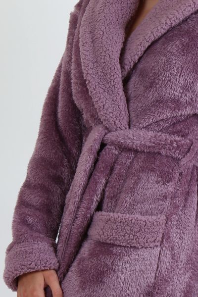 ALTA dlouhý dámský župan se šálovým límcem, Bezinka, vel. XXL, galerie
